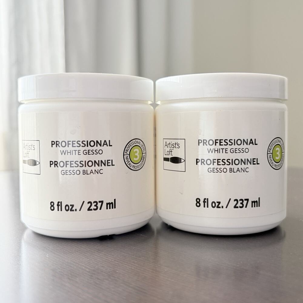 White Gesso 2 Pack Artist’s Loft Professional Level 3 8oz Acrylic Oil Primer